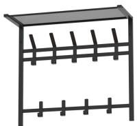 Вешалка Торонто 22 с полкой  2-х ярусная металл Черный*670 /ВСПТ22 Ч