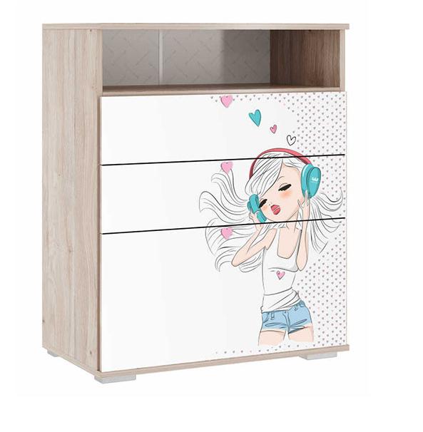 Комод Алина Дуб Мария/ Белый