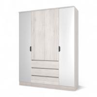 Шкаф ВЕНСЕН Сосна Лофт 4-х дв., 3 ящ, Зеркало / Сосна Лофт 