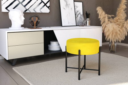 Банкетка Sheffilton SHT- B4 Желтый/Черный муар