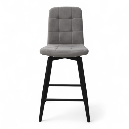 Стул Абсент NEW ПОЛУБАРНЫЙ Поворотный, Т180 светло-серый+нога 360F47 60см (черный)