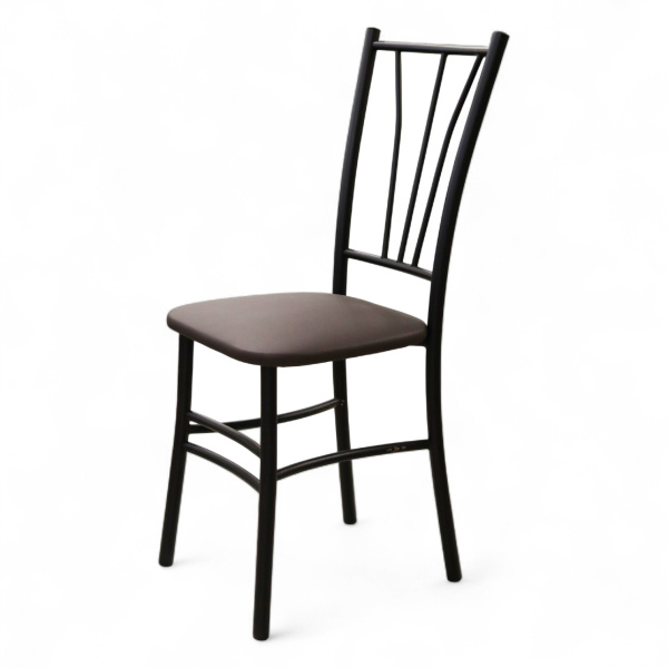 Стул Трилогия (черный, к/з Коричневый 130)
