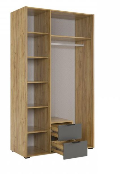 Шкаф 3-х дверный Адам с зеркалом Дуб Крафт золотой/Графит