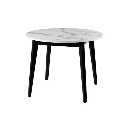 Стол Ориент D980(305),Пластик, мрамор белый, подстолье дерево, эмаль чёрная