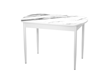  Стол Фаворит раздвижной Мрамор белый/конус белый