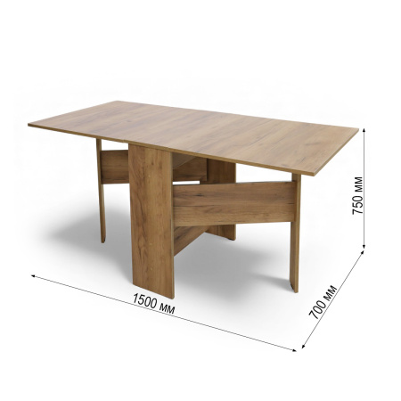 Стол с трансф. крышками БН-204 Дуб крафт табачный 1500*700