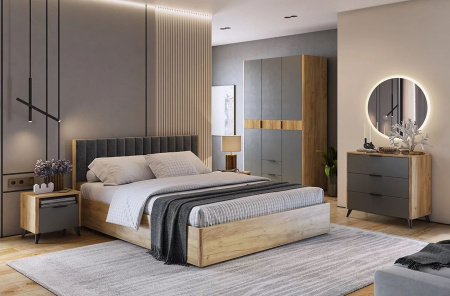 Адам Комод дуб крафт золотой/графит