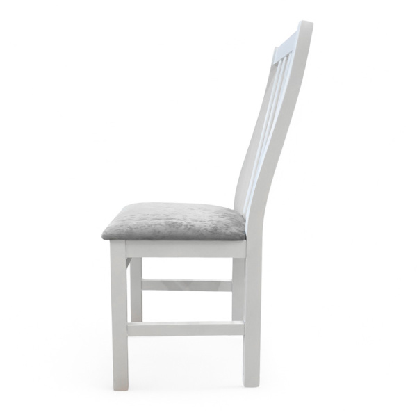 Стул Соло белая эмаль, сиденье Kатания 18 (Светло-грифельный)