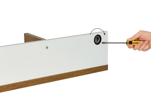 Полка навесная 2 Хюгге белое дерево/дуб крафт золотой