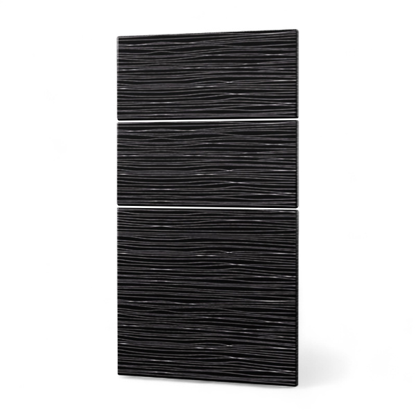 Фасад ЧЕРНЫЙ СТРАЙП 3 ящика 400 