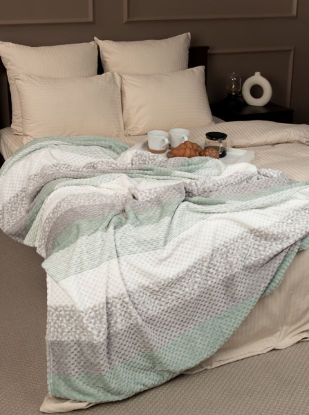 Плед Absolute  фланель жаккард печатн. 1,5 сп 90689