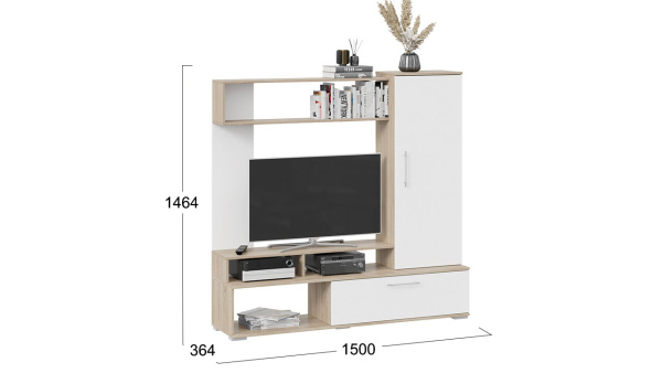 Гостиная Сиена Дуб Сонома/Белый ясень