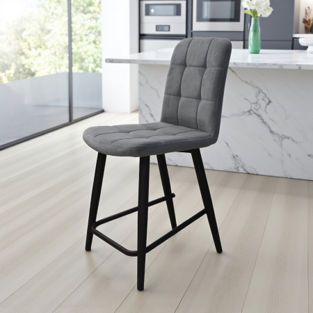 Стул Абсент NEW ПОЛУБАРНЫЙ , Т177 Графит +нога 1R38 Bh500 полубарный мини черный