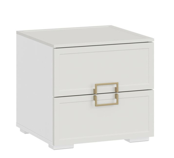 Стелла Тумба прикроватная Белый холст/Белый жемчуг