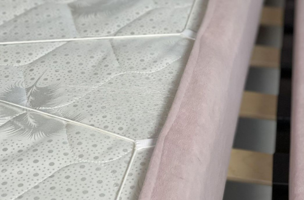 Кровать с основанием Лео 90х200 см нежно-розовый/графит