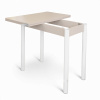 Стол Уют 4 450(+450)*800*750/ ЛДСП Кашемир/Кашемир/опора D50 "труба" белый