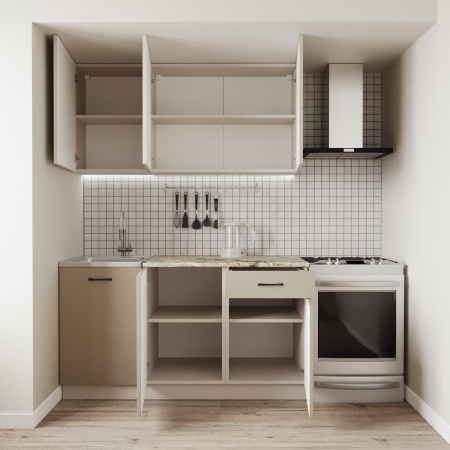 Кухонный гарнитур  №2/1 Кашемир/Дуб Латте/Дуб Мокко