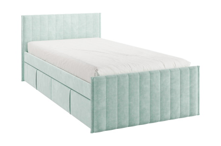Кровать с ящиками Твикс 90х200 см (мята (велюр))