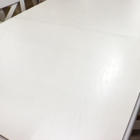 Стол СКР 120+35*80*75 прямоугол.(квадрат)/белая эмаль патина CЕРЕБРО/опора №5