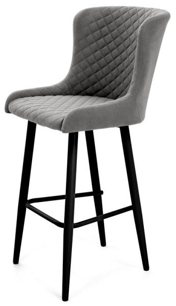 Стул Парма БАРНЫЙ, Т180- светло-серый+нога барная Bh70см 1R38 (черный)